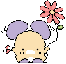 mouse holding flower